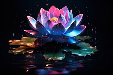 water lily in the night