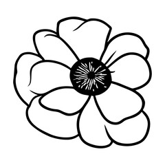 Hand drawn simple flower illustration