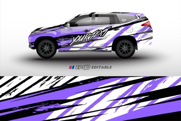 vector design for rally racing car livery wrapping - obrazy, fototapety, plakaty