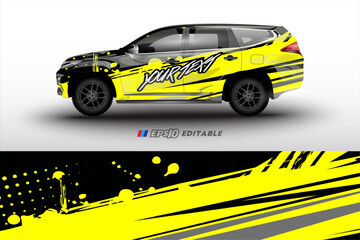 vector design for rally racing car livery wrapping