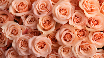 Peach Fuzz Coloured Roses Background in Color of the Year 2024 Peach Fuzz