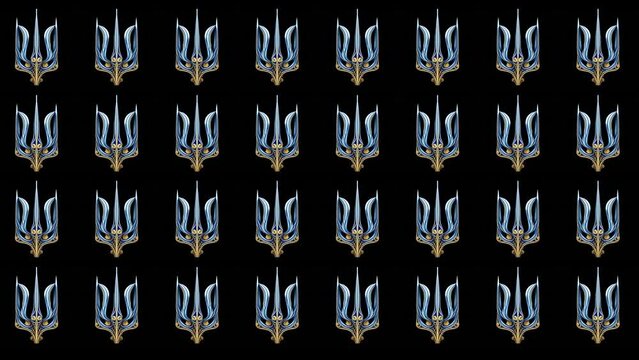 Tridents patterns Ukraine Signs Slavic video art UltraHD VJ video loop