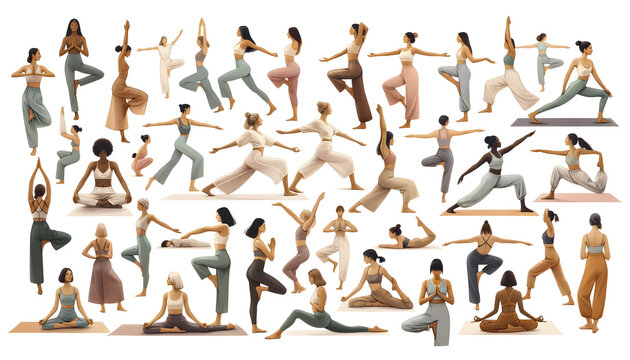 Watercolor yoga on a white background. Isolated image.