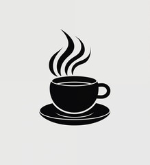 Obraz premium Coffee cup icon. Flat design. Generated AI.