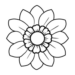 Hand drawn simple flower illustration