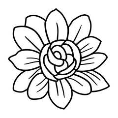 Hand drawn simple flower illustration