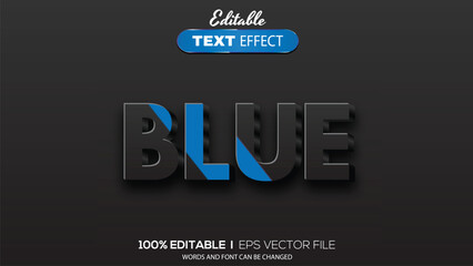editable text effect blue theme
