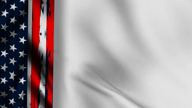 American waving flag video with copy space area. USA flag Closeup 4k Full HD video , 