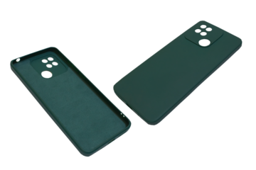 smartphone case isolated, protective case for a smartphone on two sides on a white background