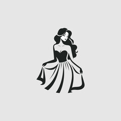 minimalist and modern fashion girls logo