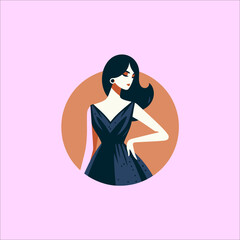 minimalist and modern fashion girls logo