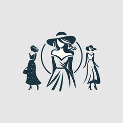 minimalist and modern fashion girls logo