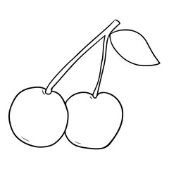 cherry hand Drawn illustration Outline sketch 