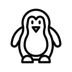 penguin line icon illustration vector graphic. Simple element illustration vector graphic, suitable for app, websites, and presentations isolated on white background