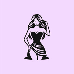 minimalist and modern fashion girls logo
