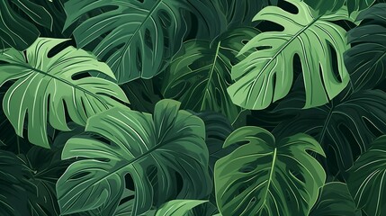 Abstract Green Foliage Background – Lush Botanical Patterns for Natural and Artistic Designs, Perfect for Summer and Outdoor Themes.