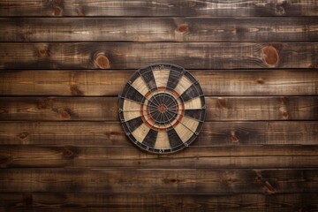 Wooden board with a target for throwing an axe and playing darts