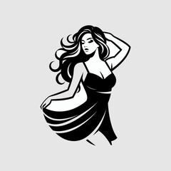 minimalist and modern fashion girls logo