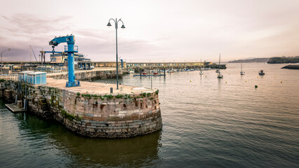 Port of Candas village view in winter