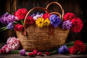 Obraz na płótnie Canvas basket with flowers
