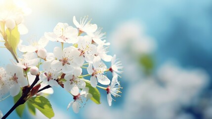 Obraz premium Enchanting white forest flower and ladybug in sunlit macro - capturing the beauty of nature in spring or summer