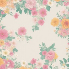 Fototapeta na wymiar Spring Floral Medley Digital Paper Background
