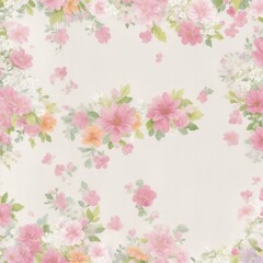 Obraz na płótnie Canvas Spring Floral Medley Digital Paper Background