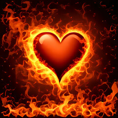 Fototapeta premium Abstract background - fire heart