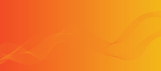 Vector abstract orange background with dynamic orange waves, lines, and particles.