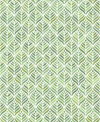 Seamless repeating pattern with abstract geometric green leaves on a white background. Monochrome foliage composition. Modern and simple floral texture.