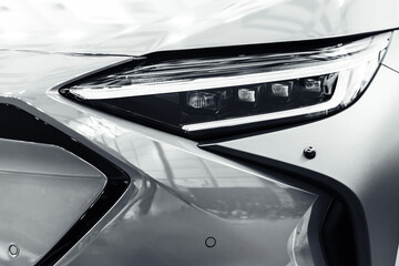 Detail of a modern car. Head light