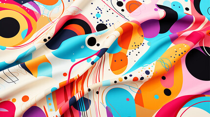 Fabric with beautiful colorful patterns.