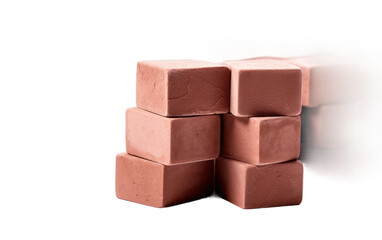 Capturing the Essence of Clay Blocks in Real Photo Isolated on Transparent Background PNG.