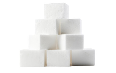 Genuine Presentation of Foam Blocks on White Isolated on Transparent Background PNG.