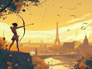 Illustrated Elegance: Paris Turns Archery into Art for 2024