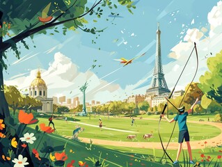 Parisian Dreams: Olympic Archery Meets Artistic Charm