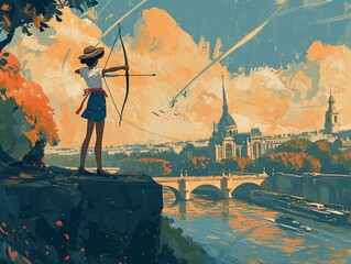 2024 Olympics Archery: Parisian Elegance in Earthy Hues