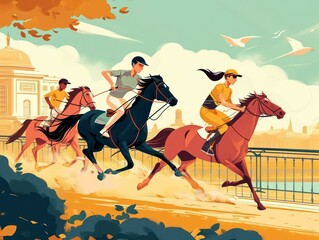 Obraz premium Bloomcore Athletes: Paris Games with Clear Edges