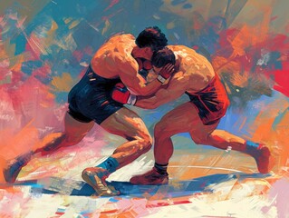 Childlike Grit: Wrestlers Clash in Muted Tones at Paris 2024