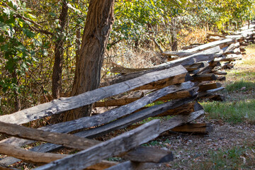 Colonial style split rail fence