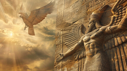 Divine Pantheon: Illustrations of Sumerian Deities - obrazy, fototapety, plakaty