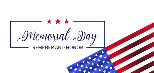 Memorial Day Remeber And Honor Text illustration Design