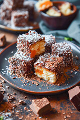 Anzac Biscuits, Biscuits made with oats, coconut, flour, sugar and butter, traditionally associated with Anzac Day (25 April) to honor Australian soldiers, food concept, generative ai
