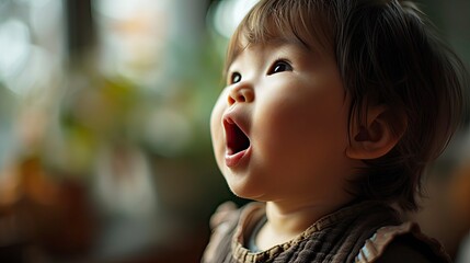 Obraz premium Asian Baby Scream His Heart Out, Background HD For Designer