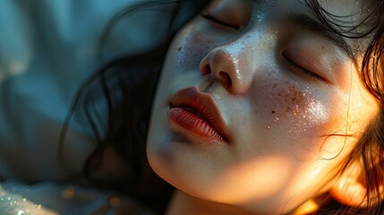Beautiful Asian Girl Bright Sleeping Night, Background HD For Designer