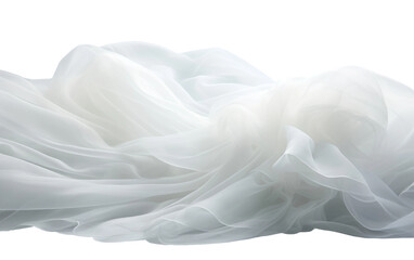 Genuine Snapshot of Tulle Cloth in White Setting Isolated on Transparent Background PNG. - obrazy, fototapety, plakaty