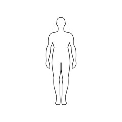 Men body color line icon. Organisation in organism.