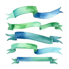 Obraz premium Hand-Drawn Watercolor Ribbons: Perfect for Holiday Designs On transparent background PNG file