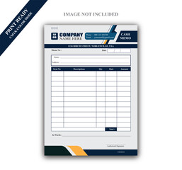 Cash memo, invoice, delivery note template design vector file