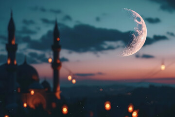 ramadan Kareem, Ramadan crescent moon, Eid Mubarak Islamic festival social media banner and Eid Mubarak Post Template, islam	